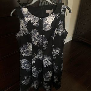 Laura black and silver floral dress